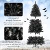 imageGoplus 7 FT PreLit Black Christmas Tree Artificial Halloween Tree with Bendable Top Section 1050 Branch Tips 340 Warm White LED Lights Metal Stand Hinged Xmas Tree for Office Home Decoration6ft