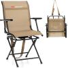 imageGoplus Hunting Chair 360 Swivel Folding Hunting Blind Chair with Carrying Strap 330LBS Capacity Portable Deer Hunting Stool Silent Ground Dove Hunting Chai No AssemblyBrown