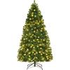 imageGoplus 6 FT Blue PreLit Christmas Tree Artificial Hinged Xmas Full Tree with 280 Warm White LED Lights 758 Lush Branch Tips Foldable Metal Stand for Seasonal Home Office DecorationGreen