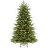 imageGoplus 6ft PreLit Artificial Christmas Tree Hinged Holiday Xmas Full Tree with 2116 Lush PVC ampamp PE Tips 300 Warm White LED Lights Foldable Metal Stand Seasonal Home Office Party Decoration7 FT