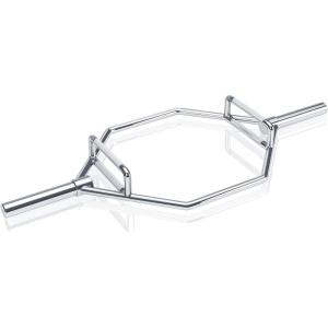 imageGoplus Olympic Hex Bar with TwoHandle Options for Squats Deadlifts Shrugs and Power Pulls 56quot Long Chrome Finish Hex Weight Lifting Bar 800lbs Weight Capacity Very Heavy at About 53 lbs