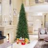 imageGoplus 12ft PreLit Artificial Christmas Tree Tall Hinged Xmas Tree with 360 Quick Power Connector 2125 Lush Branch Tips 800 Warm White LED Lights Metal Stand Home Office Holiday Decoration