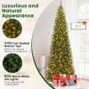 imageGoplus 12ft PreLit Artificial Christmas Tree Tall Hinged Xmas Tree with 360 Quick Power Connector 2125 Lush Branch Tips 800 Warm White LED Lights Metal Stand Home Office Holiday Decoration