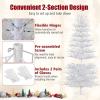 imageGoplus 7ft PreLit Artificial Christmas Tree with 923 Multicolored LED RGB Lights Remote Multiple Lighting Options 820 White Branch Tips Hinged Xmas Twig Tree Home Office Holiday Party Decoration