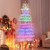 imageGoplus 7ft PreLit Artificial Christmas Tree with 923 Multicolored LED RGB Lights Remote Multiple Lighting Options 820 White Branch Tips Hinged Xmas Twig Tree Home Office Holiday Party Decoration