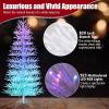 imageGoplus 7ft PreLit Artificial Christmas Tree with 923 Multicolored LED RGB Lights Remote Multiple Lighting Options 820 White Branch Tips Hinged Xmas Twig Tree Home Office Holiday Party Decoration