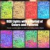 imageGoplus 7ft PreLit Artificial Christmas Tree with 923 Multicolored LED RGB Lights Remote Multiple Lighting Options 820 White Branch Tips Hinged Xmas Twig Tree Home Office Holiday Party Decoration