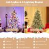 imageGoplus 9ft PreLit Artificial Christmas Tree Hinged Xmas Tree with 360 Quick Power Connector 690 MultiColor ampamp Warm White LED Lights 9 Modes 1714 Pine Needles ampamp PVC Tips Home Office Decoration6 FT