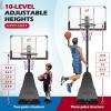 imageGoplus Basketball Hoop Outdoor 4910 FT Quickly Height Adjusted Basketball Goal System with 44 Inch PC Backboard Basketball Rebound Wheels for Kids Teens Youth Adults Court Backyard Driveway