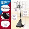 imageGoplus Basketball Hoop Outdoor 4910 FT Quickly Height Adjusted Basketball Goal System with 44 Inch PC Backboard Basketball Rebound Wheels for Kids Teens Youth Adults Court Backyard Driveway