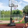 imageGoplus Basketball Hoop Outdoor 4910 FT Quickly Height Adjusted Basketball Goal System with 44 Inch PC Backboard Basketball Rebound Wheels for Kids Teens Youth Adults Court Backyard Driveway