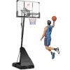 imageGoplus Basketball Hoop Outdoor 4910 FT Quickly Height Adjusted Basketball Goal System with 44 Inch PC Backboard Basketball Rebound Wheels for Kids Teens Youth Adults Court Backyard Driveway
