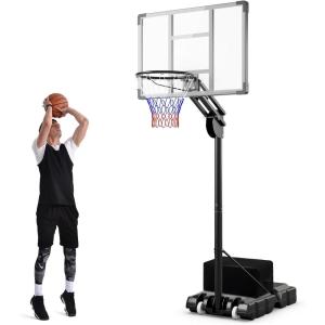 imageGoplus Basketball Hoop Outdoor 4910FT Height Adjustable Portable Basketball Stand System wShatterproof Backboard 2 Wheels Fillable Base Free Weight Bag Basketball Goal for Teens Youth Adults
