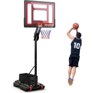 imageGoplus Portable Basketball Hoop Outdoor 35FT85FT Height Adjustable Basketball Stand System with Shatterproof Backboard Weighted Bag Indoor Outside Court Basketball Goal for Kids Youth