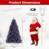 imageGoplus 4FT PreLit Artificial Christmas Tree Hinged Xmas Full Tree with 100 DualColored LED Lights 11 Flash Modes 300 PVC Branch and Foldable Base for Indoor Holiday DecorPurple