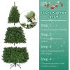 imageGoplus 4FT PreLit Artificial Christmas Tree Hinged Xmas Full Tree with 100 DualColored LED Lights 11 Flash Modes 300 PVC Branch and Foldable Base for Indoor Holiday DecorGreen