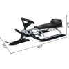 imageGoplus Snow Racer Sled Ski Sled Slider Board with Steering Wheel Twin Brakes Retractable Pull Rope for Kids Age 6 ampamp up Holds Two Children or a TeenagerReinforced versionGray