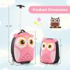 imageGoplus 2PC Kids Carry On Luggage Set 16quot Rolling Suitcase ampamp 12quot Backpack Airline Approved Travel Trolley Luggage with Wheels for Toddlers Children Girls Boys OwlOwl