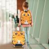 imageGoplus 2PC Kids Carry On Luggage Set 16quot Rolling Suitcase ampamp 12quot Backpack Airline Approved Travel Trolley Luggage with Wheels for Toddlers Children Girls Boys OwlTiger