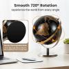 imageGoplus 9Inch Metallic Black World Globe 720 Rotating Earth Globe wMetal Stand Educational Learning Toy Teaching Gift for Kids Modern Desktop Decoration for Home Office School