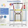 imageGoplus 55quot Toddler Trampoline 6in1 Mini Trampoline for Kids Up to 440LBS wHammock Basketball Hoop Adjustable Gymnastics Bar Rings Punching Bag Safety Net Gift for Boys Girls Age 3NavyBlueYellow