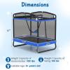 imageGoplus 6 x 4 FT Rectangle Trampoline for Kids Indoor Outdoor Toddler Trampoline with Swing Gymnastics Bar ampamp Safety Enclosure Net ASTM Approved Gift for Children Boys GirlsBlue