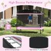imageGoplus 6 x 4 FT Rectangle Trampoline for Kids Indoor Outdoor Toddler Trampoline with Swing Gymnastics Bar ampamp Safety Enclosure Net ASTM Approved Gift for Children Boys GirlsPink