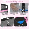 imageGoplus 6 x 4 FT Rectangle Trampoline for Kids Indoor Outdoor Toddler Trampoline with Swing Gymnastics Bar ampamp Safety Enclosure Net ASTM Approved Gift for Children Boys GirlsPink