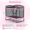 imageGoplus 6 x 4 FT Rectangle Trampoline for Kids Indoor Outdoor Toddler Trampoline with Swing Gymnastics Bar ampamp Safety Enclosure Net ASTM Approved Gift for Children Boys GirlsPink