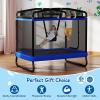 imageGoplus 6 x 4 FT Rectangle Trampoline for Kids Indoor Outdoor Toddler Trampoline with Swing Gymnastics Bar ampamp Safety Enclosure Net ASTM Approved Gift for Children Boys GirlsBlue