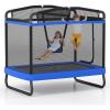 imageGoplus 6 x 4 FT Rectangle Trampoline for Kids Indoor Outdoor Toddler Trampoline with Swing Gymnastics Bar ampamp Safety Enclosure Net ASTM Approved Gift for Children Boys GirlsBlue