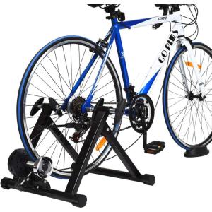imageGoplus Bike Trainers for Indoor Riding Folding Stationary Bike Stand with Magnetic Flywheel for Bicycle Cycling Training 26  28 Wheels Road ampamp Mountain Bikes8 Levels Resistance