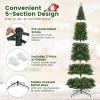 imageGoplus 12 FT Tall PreLit Slim Pencil Christmas Tree Artificial Hinged Xmas Tree with 2840 Branch Tips 1000 Warm White LED Lights Foldable Stand Outdoor Indoor Home Office Holiday Party DecorationStyle A