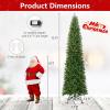 imageGoplus 12 FT Tall PreLit Slim Pencil Christmas Tree Artificial Hinged Xmas Tree with 2840 Branch Tips 1000 Warm White LED Lights Foldable Stand Outdoor Indoor Home Office Holiday Party DecorationStyle D