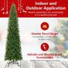imageGoplus 12 FT Tall PreLit Slim Pencil Christmas Tree Artificial Hinged Xmas Tree with 2840 Branch Tips 1000 Warm White LED Lights Foldable Stand Outdoor Indoor Home Office Holiday Party DecorationStyle D