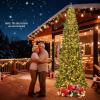 imageGoplus 12 FT Tall PreLit Slim Pencil Christmas Tree Artificial Hinged Xmas Tree with 2840 Branch Tips 1000 Warm White LED Lights Foldable Stand Outdoor Indoor Home Office Holiday Party DecorationStyle C