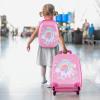imageGoplus 2PC Kids Luggage 12quot ampamp 16quot Kids Carry On Luggage Set with 4 Spinner Wheels Lightweight Rolling Spinner Suitcase for Children Toddlers Boys and Girls TravelRose Unicorn