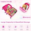 imageGoplus 2PC Kids Luggage 12quot ampamp 16quot Kids Carry On Luggage Set with 4 Spinner Wheels Lightweight Rolling Spinner Suitcase for Children Toddlers Boys and Girls TravelRose Unicorn