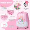 imageGoplus 2PC Kids Luggage 12quot ampamp 16quot Kids Carry On Luggage Set with 4 Spinner Wheels Lightweight Rolling Spinner Suitcase for Children Toddlers Boys and Girls TravelPink