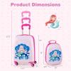 imageGoplus 2PC Kids Luggage 12quot ampamp 16quot Kids Carry On Luggage Set with 4 Spinner Wheels Lightweight Rolling Spinner Suitcase for Children Toddlers Boys and Girls TravelMermaid