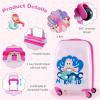 imageGoplus 2PC Kids Luggage 12quot ampamp 16quot Kids Carry On Luggage Set with 4 Spinner Wheels Lightweight Rolling Spinner Suitcase for Children Toddlers Boys and Girls TravelMermaid