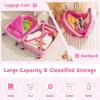 imageGoplus 2PC Kids Luggage 12quot ampamp 16quot Kids Carry On Luggage Set with 4 Spinner Wheels Lightweight Rolling Spinner Suitcase for Children Toddlers Boys and Girls TravelPink