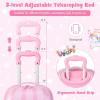 imageGoplus 2PC Kids Luggage 12quot ampamp 16quot Kids Carry On Luggage Set with 4 Spinner Wheels Lightweight Rolling Spinner Suitcase for Children Toddlers Boys and Girls TravelPink