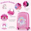 imageGoplus 2PC Kids Luggage 12quot ampamp 16quot Kids Carry On Luggage Set with 4 Spinner Wheels Lightweight Rolling Spinner Suitcase for Children Toddlers Boys and Girls TravelRose Unicorn