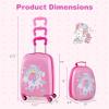 imageGoplus 2PC Kids Luggage 12quot ampamp 16quot Kids Carry On Luggage Set with 4 Spinner Wheels Lightweight Rolling Spinner Suitcase for Children Toddlers Boys and Girls TravelRose Unicorn