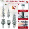 imageGoplus 3 4 5 PreLit Snow Flocked Christmas Tree Set of 3 Slim Pencil Artificial Xmas Trees with 150 Warm White LED Lights 146 Branch Tips Metal Base for Holiday Seasonal Office Home DecorStyleC