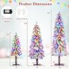 imageGoplus 3 4 5 PreLit Snow Flocked Christmas Tree Set of 3 Slim Pencil Artificial Xmas Trees with 150 Warm White LED Lights 146 Branch Tips Metal Base for Holiday Seasonal Office Home DecorStyleH