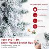 imageGoplus 3 4 5 PreLit Snow Flocked Christmas Tree Set of 3 Slim Pencil Artificial Xmas Trees with 150 Warm White LED Lights 146 Branch Tips Metal Base for Holiday Seasonal Office Home DecorStyleC
