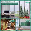 imageGoplus 3 4 5 PreLit Snow Flocked Christmas Tree Set of 3 Slim Pencil Artificial Xmas Trees with 150 Warm White LED Lights 146 Branch Tips Metal Base for Holiday Seasonal Office Home DecorStyleG