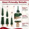 imageGoplus 3 4 5 PreLit Snow Flocked Christmas Tree Set of 3 Slim Pencil Artificial Xmas Trees with 150 Warm White LED Lights 146 Branch Tips Metal Base for Holiday Seasonal Office Home DecorStyleD